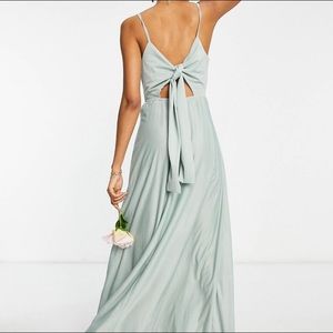 NWOT - Sage Green Wrap Tie Maxi Dress